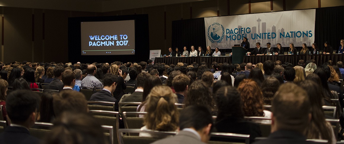Pacific Northwest Model United Nations conference audience and panel in Seattle