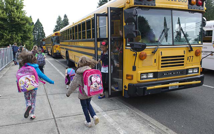 School bus students